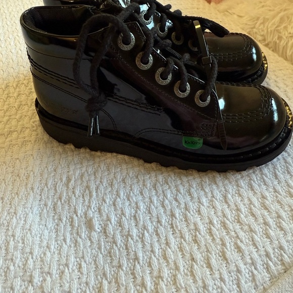 Kickers Kick Hi Zip Core Lace With Side Zip In Black Patent ( UNISEX ) - Picture 5 of 14